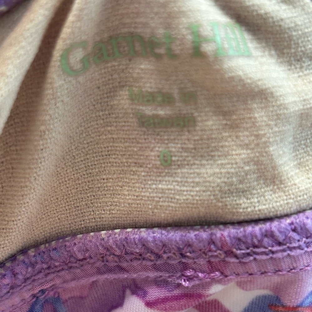 Garnet Hill Purple Floral Two-Piece Tankini Swim Set~Size 0/2 - Picture 4 of 6